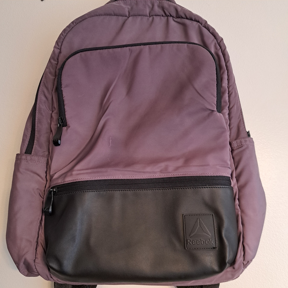 Reebok Mauve and Black Backpack Durable Nylon Design